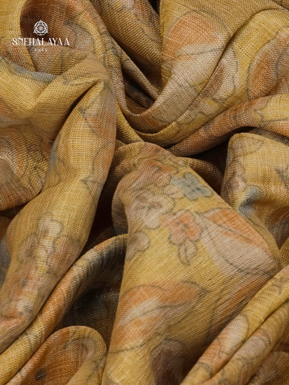 Mustard Linen Tissue Saree