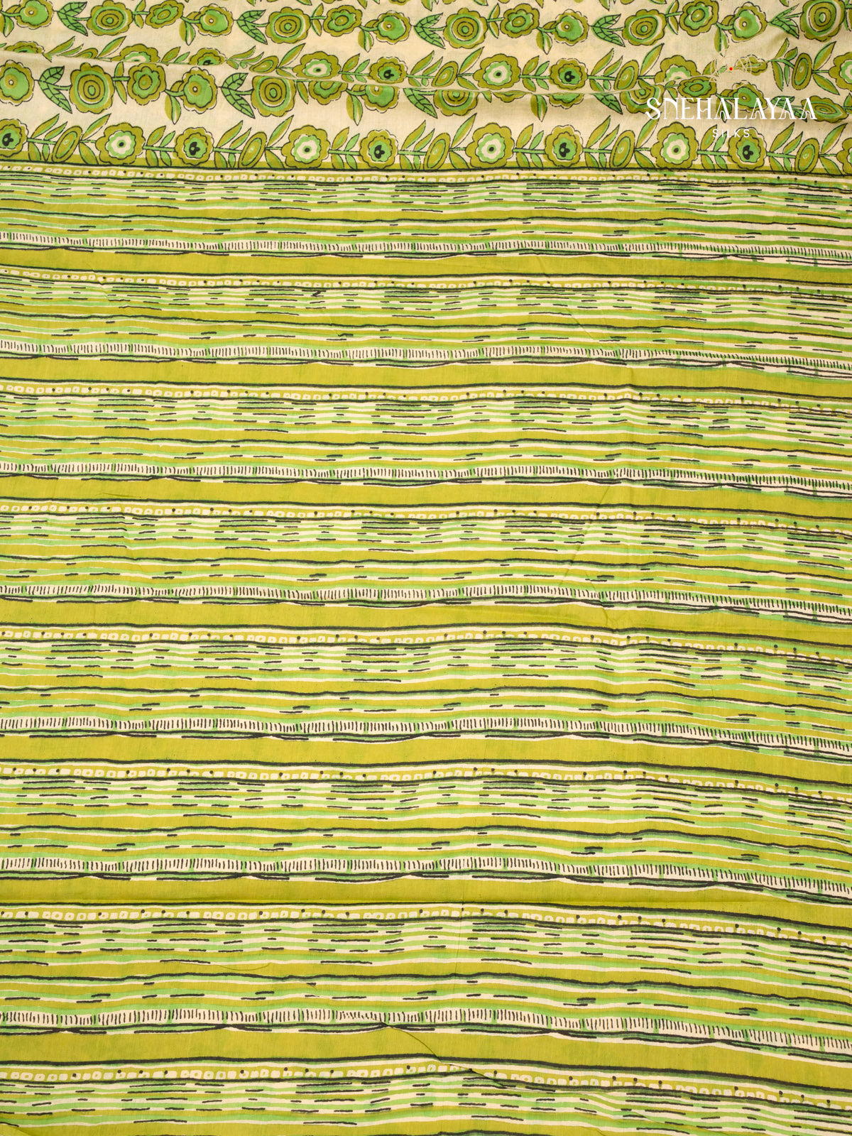 Cream Jaipur Cotton Saree