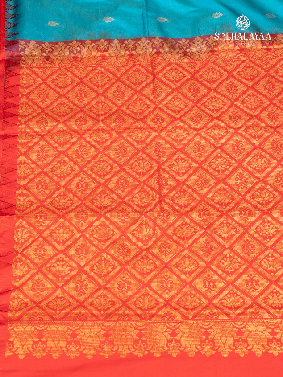 Sky Blue Gadwal Silk Saree