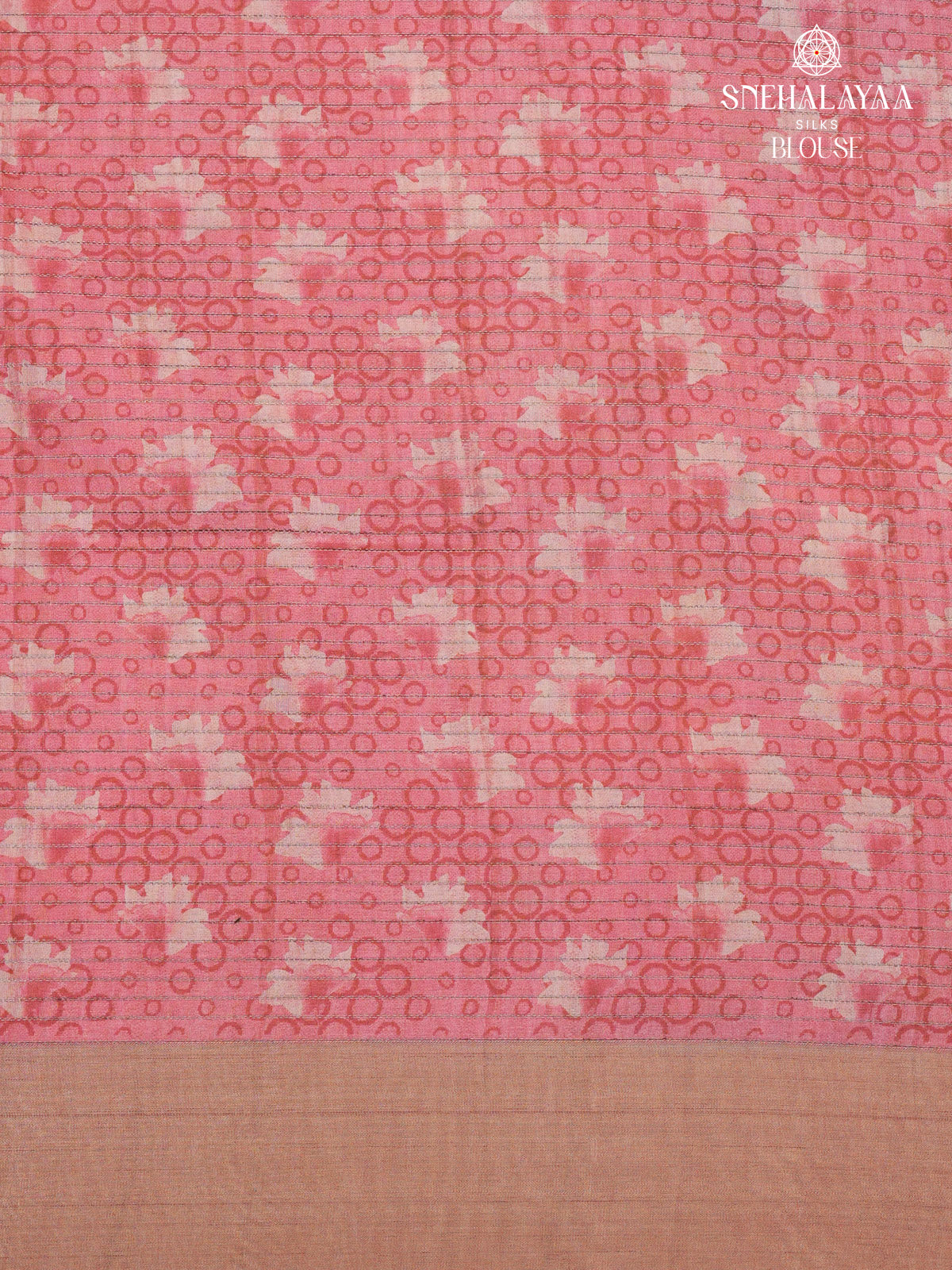 Rani Pink Floral Printed Tussar Saree