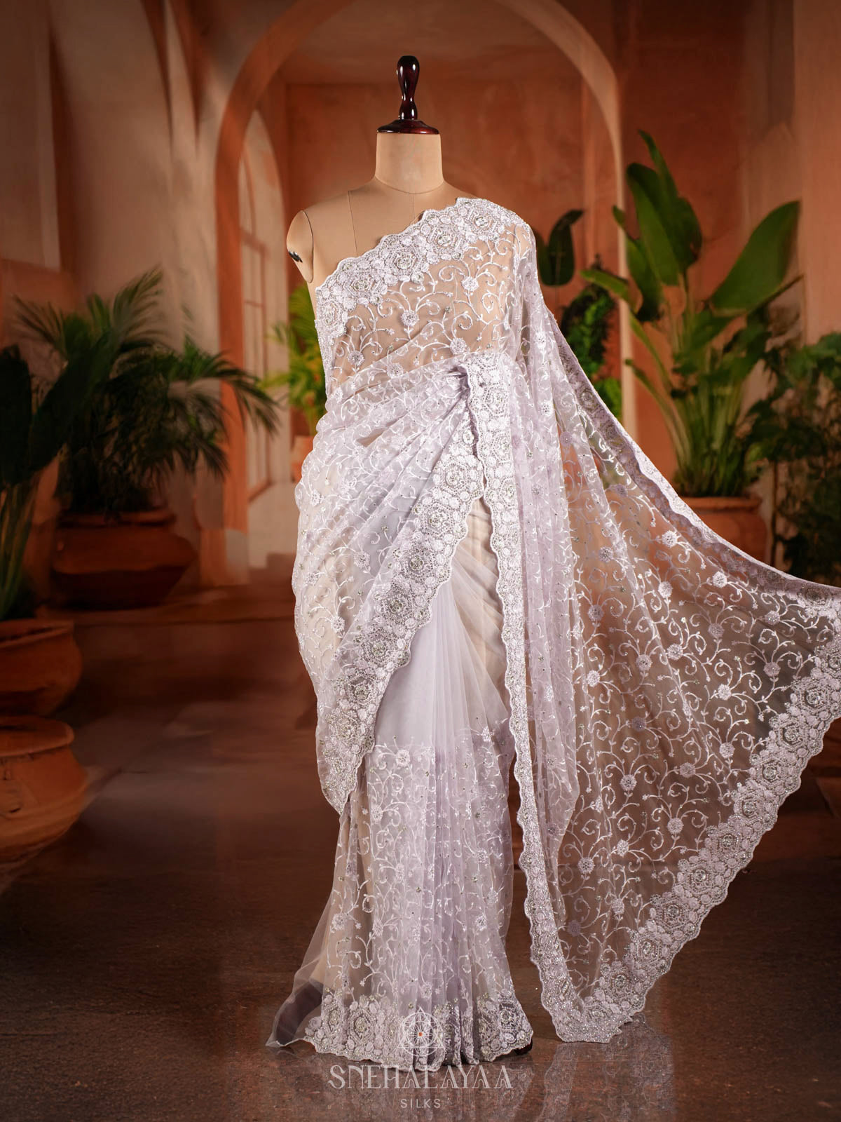 Lilac Designer Saree