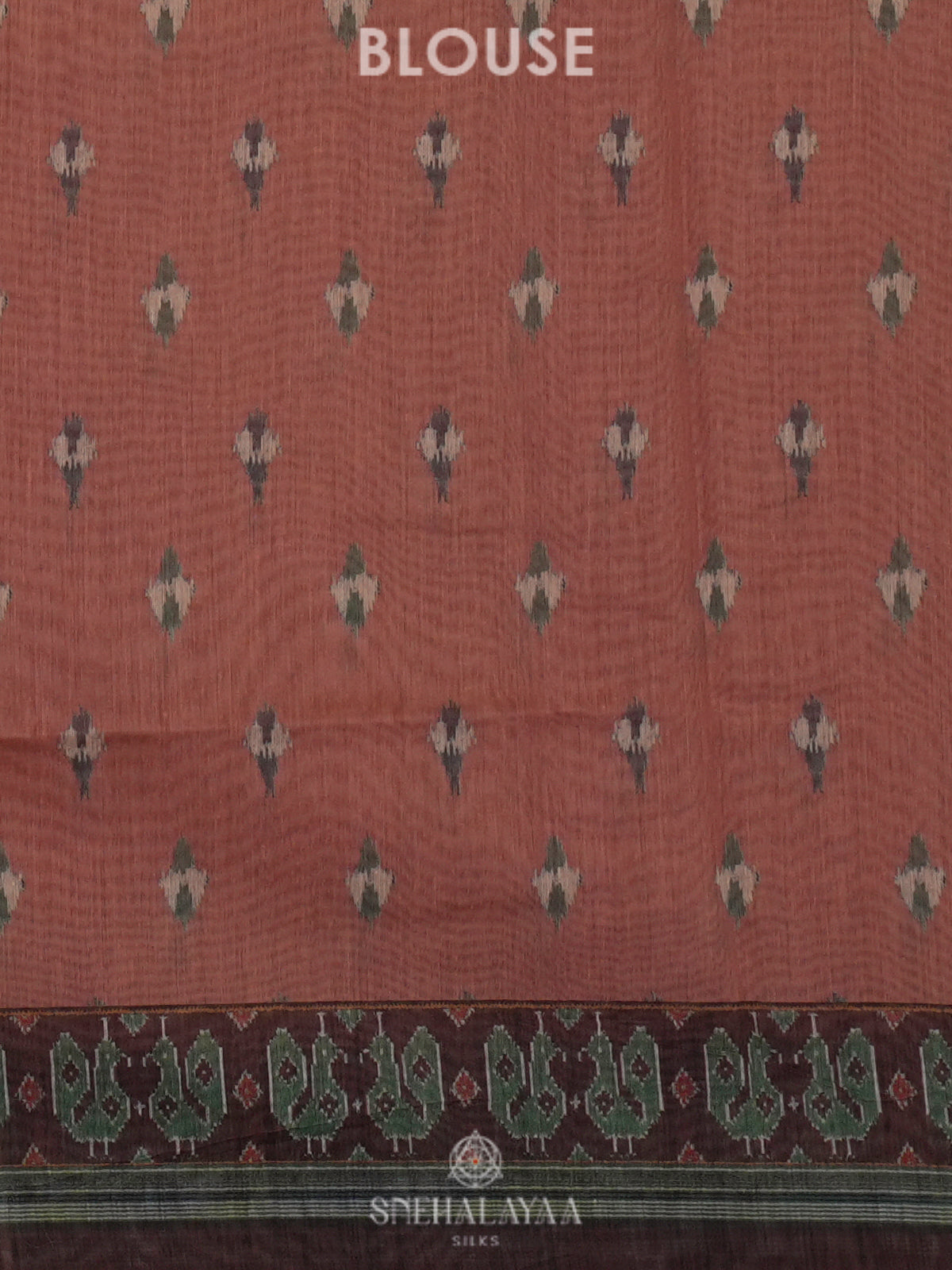 Brown Linen Embroidery Saree