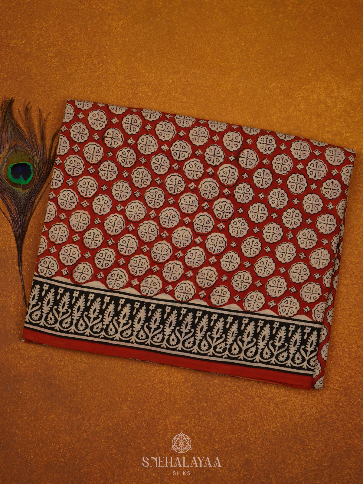 Red Jaipur Cotton Saree