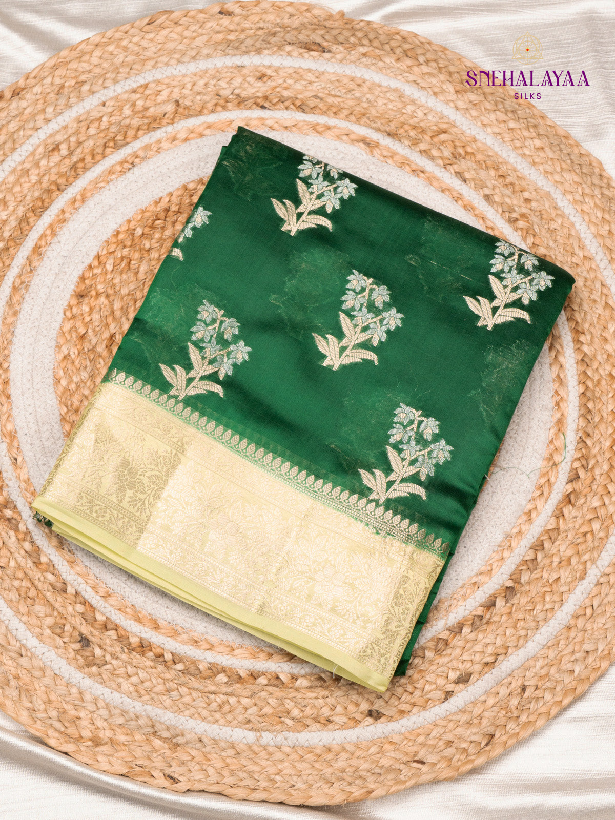 Green Banaras dupion Silk Saree
