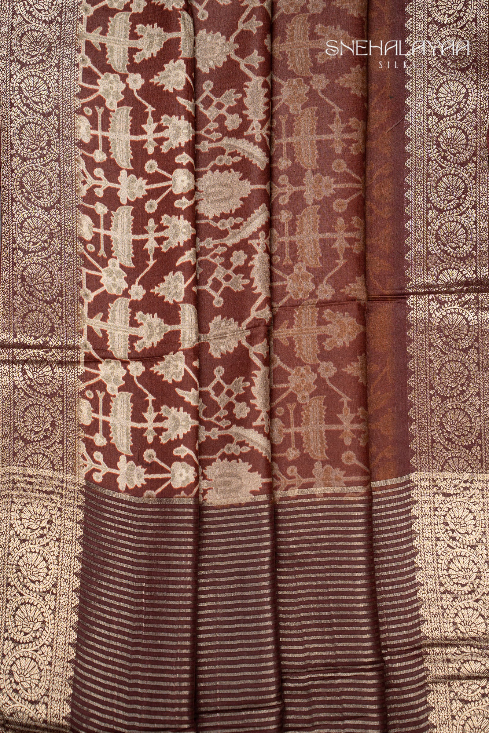 Cinnamon Brown Designer Saree