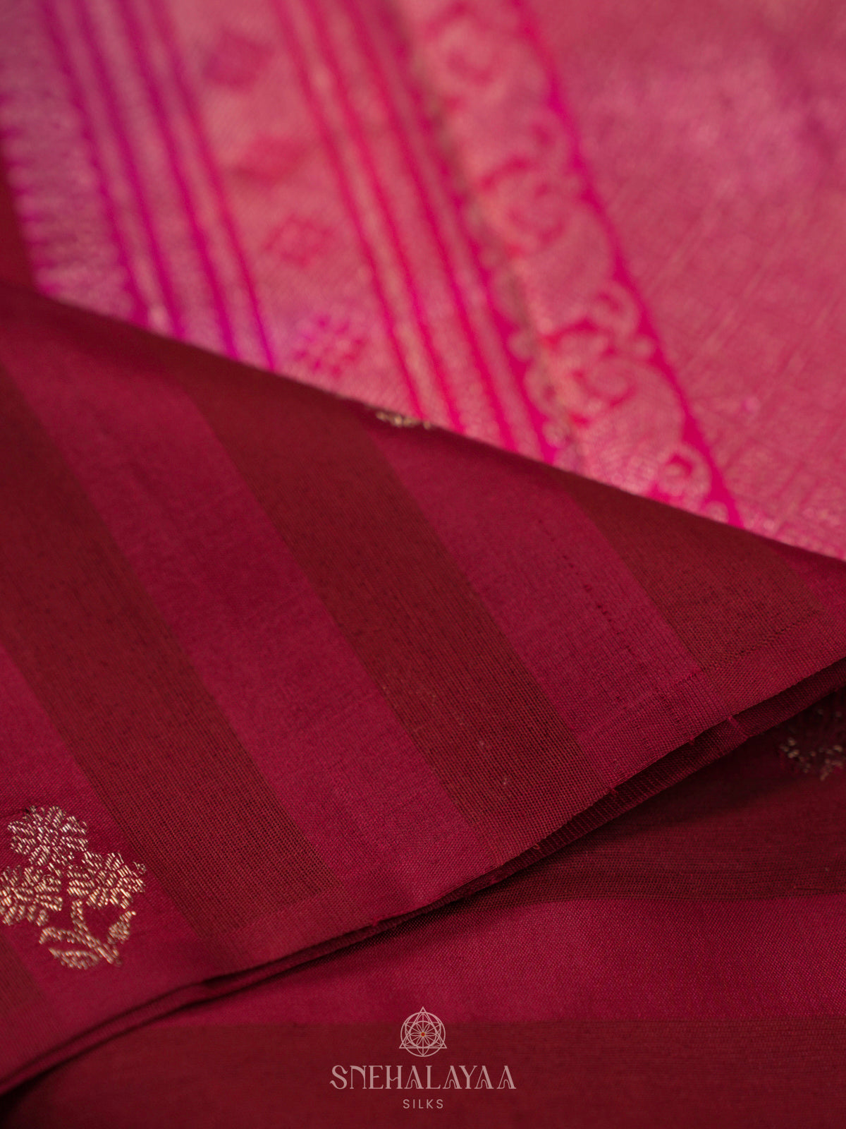 Maroon Kanchi Linen Silk Saree