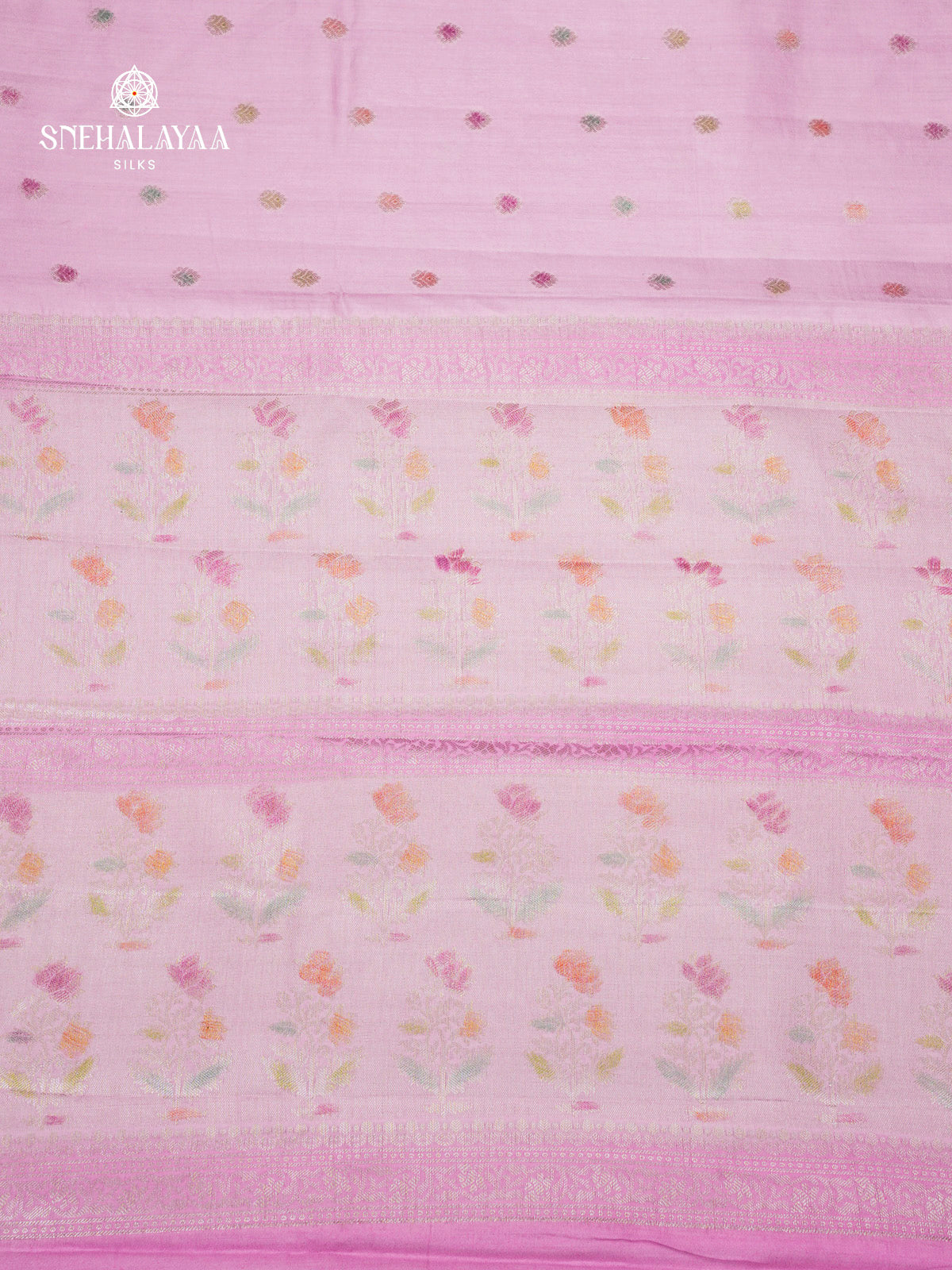 Lilac Banaras Chiniya Silk Saree