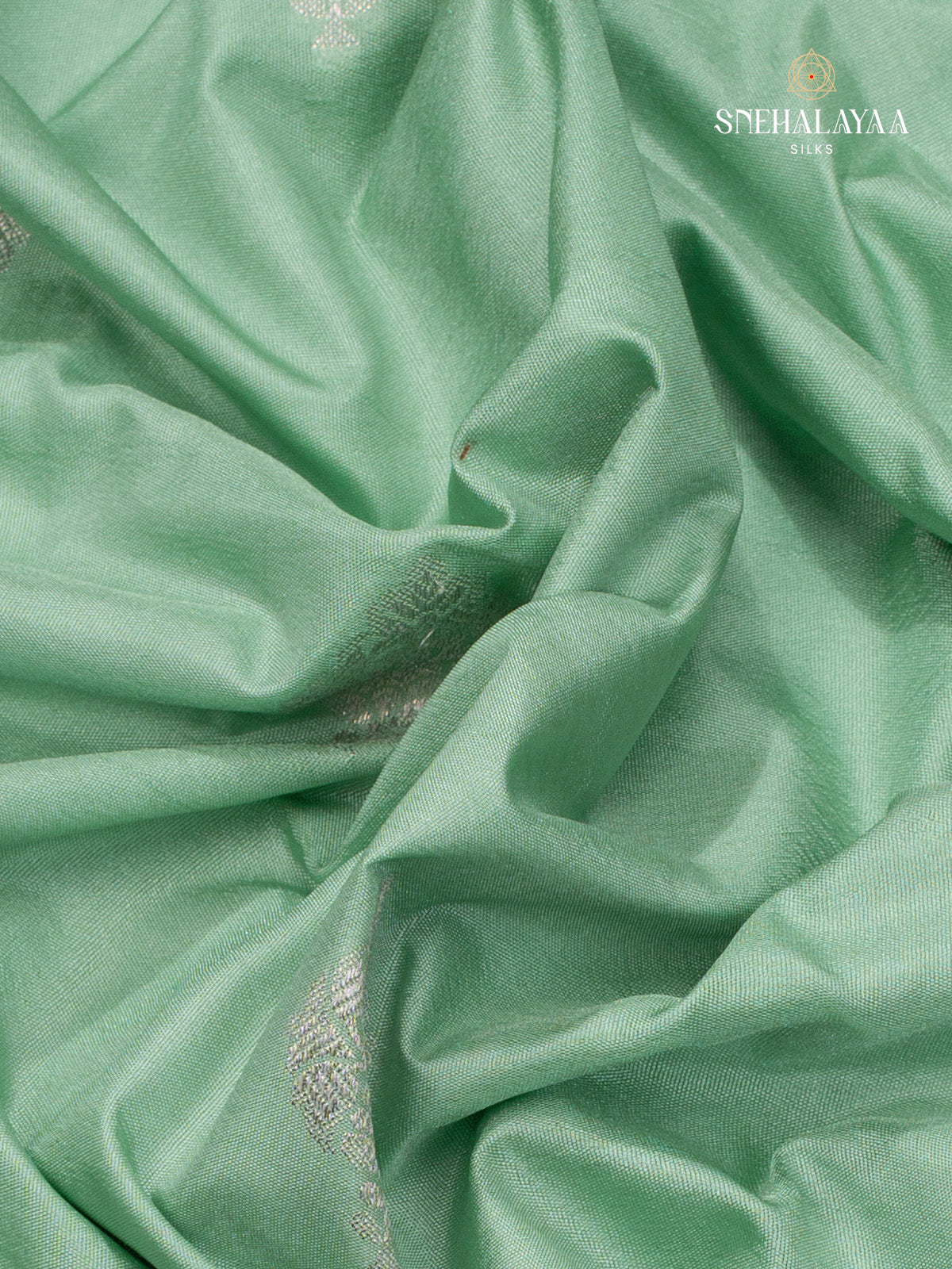 Pista Green Satin Banaras Saree