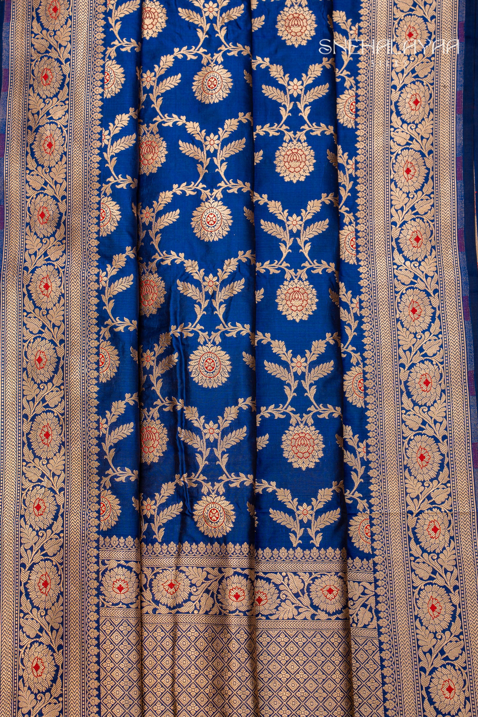 Azure Blue Banaras Silk Saree