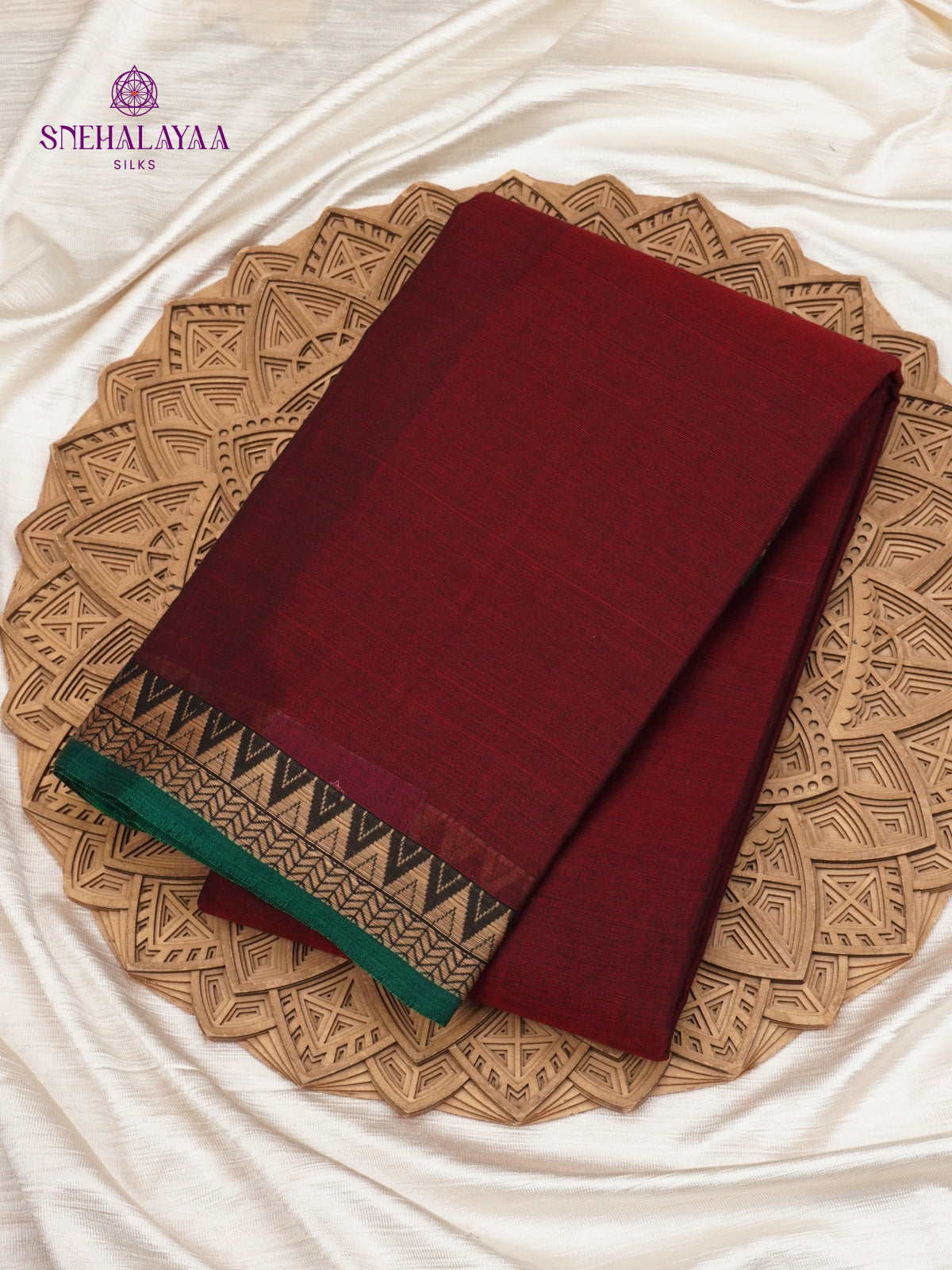 Maroon Narayanpet Cotton Saree
