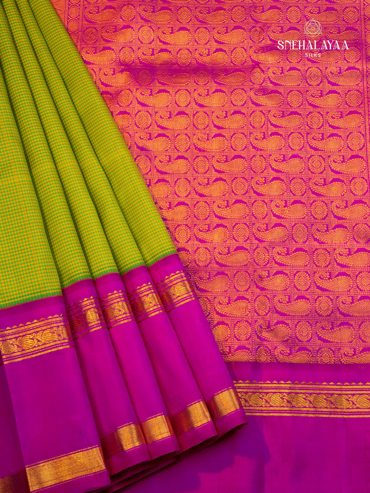 Lime Green Kancheevaram Silk