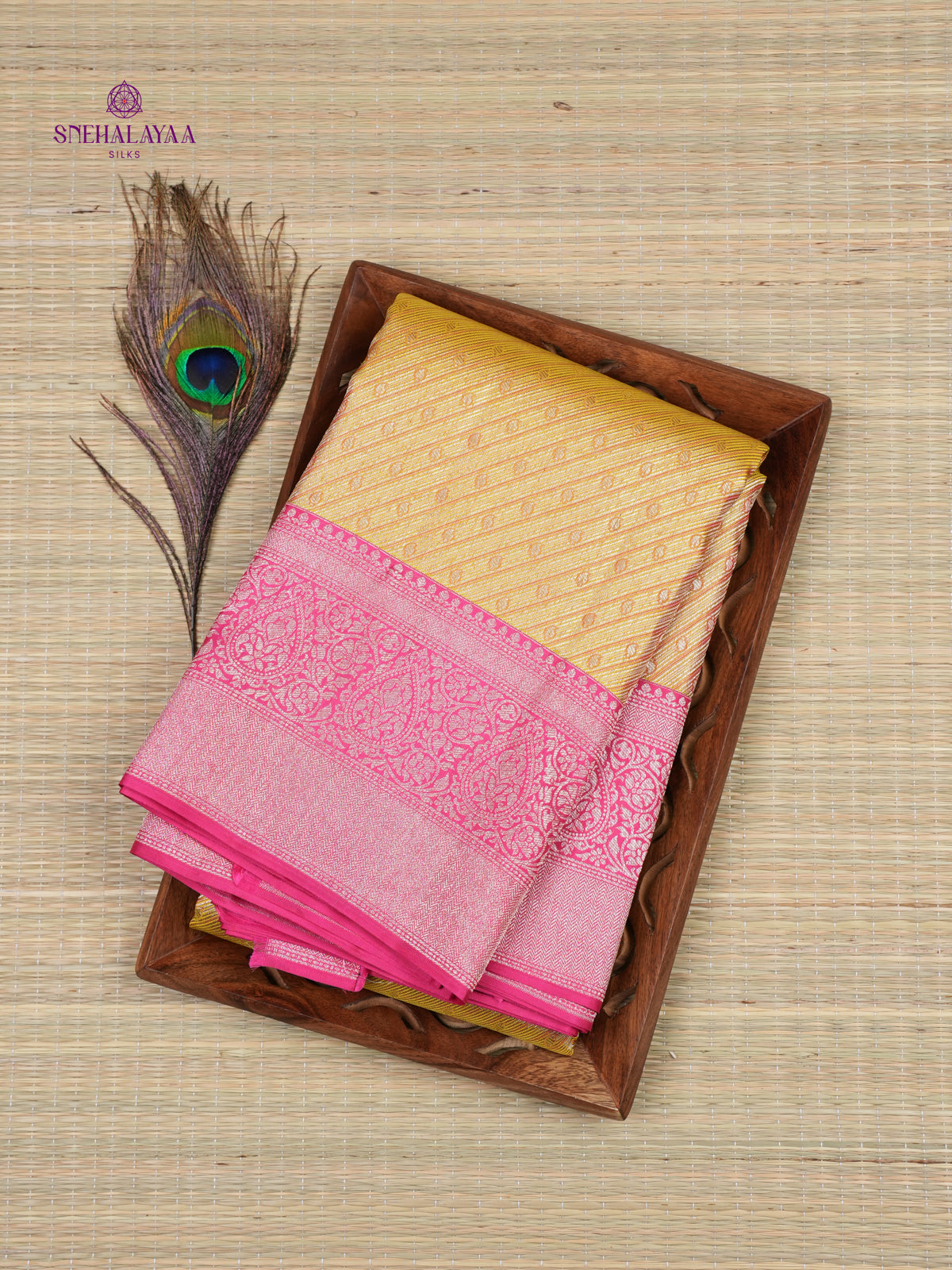 Pale Yellow Kanjivaram Silk Saree