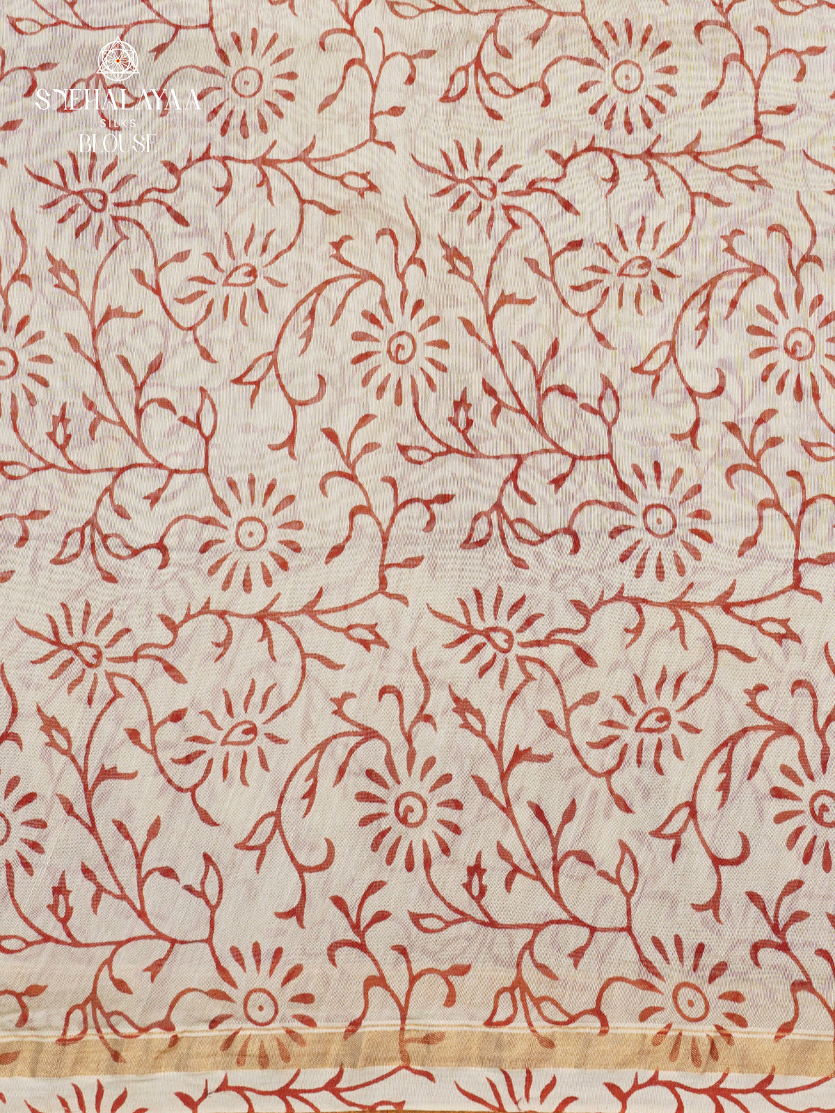 Cream Chanderi Saree