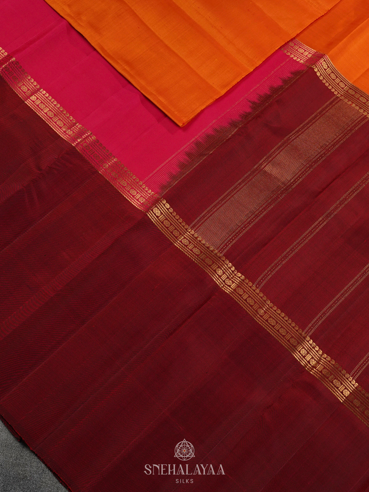Orange Kanjivaram Silk Saree