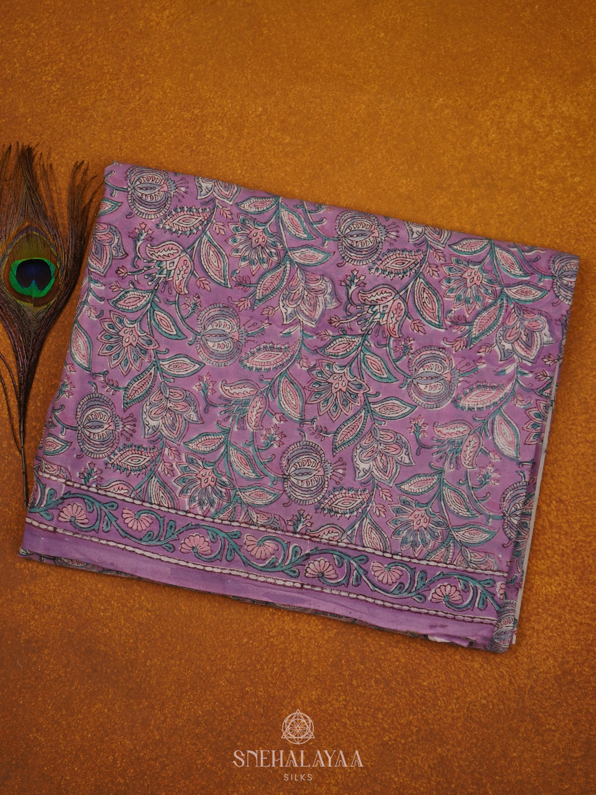 Lilac Jaipur Cotton Saree