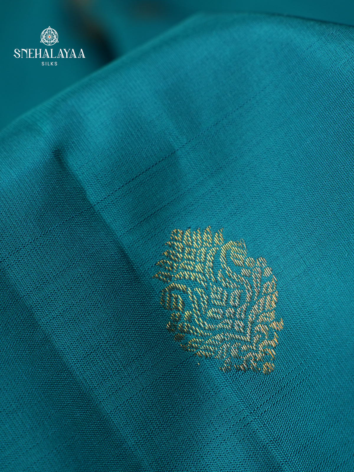 Teal Blue Kanjivaram Silk Saree