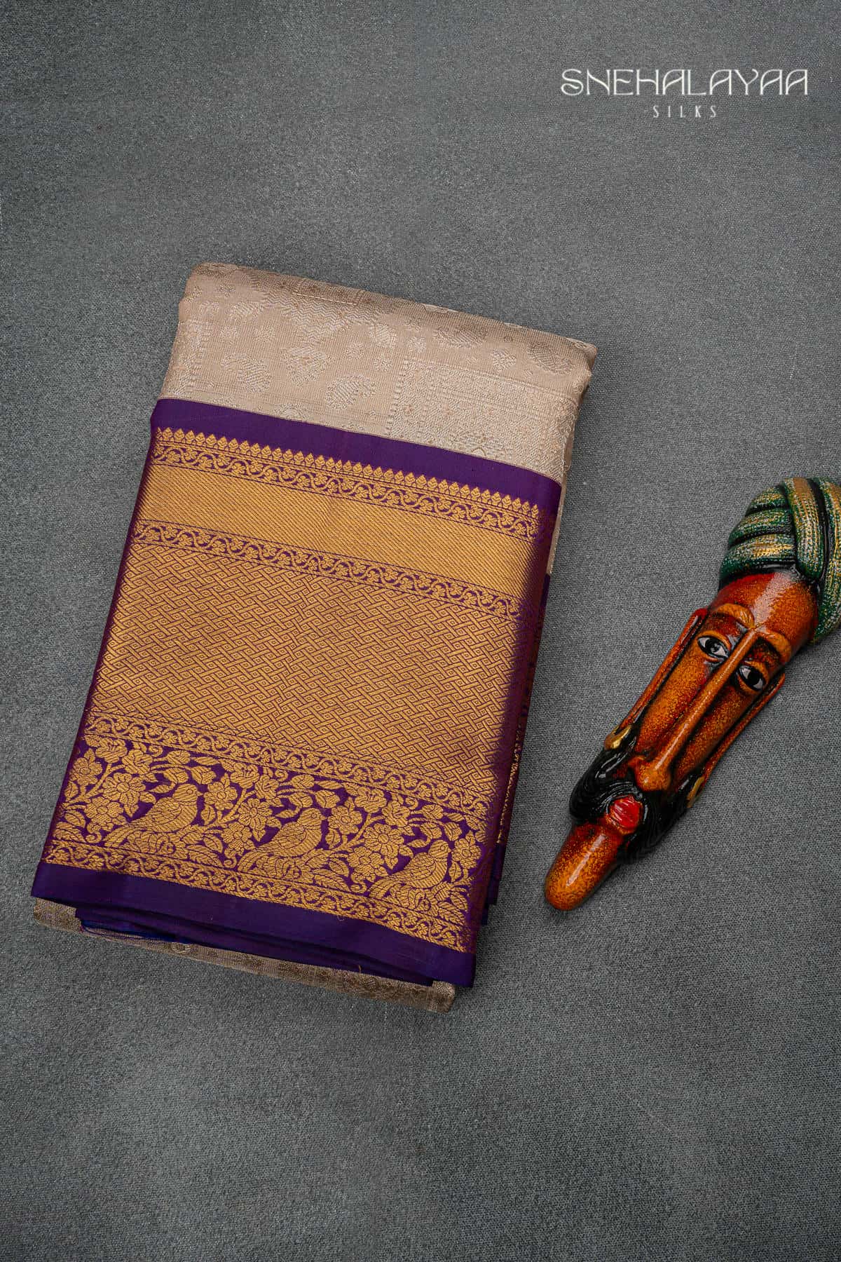 Ivory Kancheevaram Tissue Silk Saree