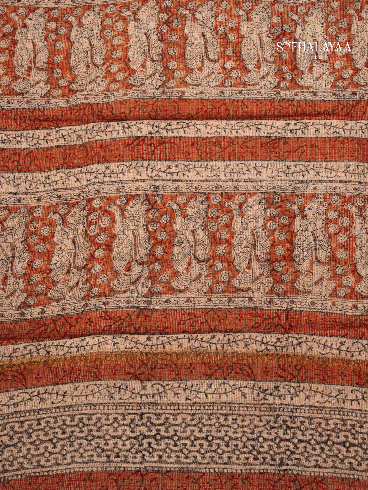 Honey Orange Kota Saree