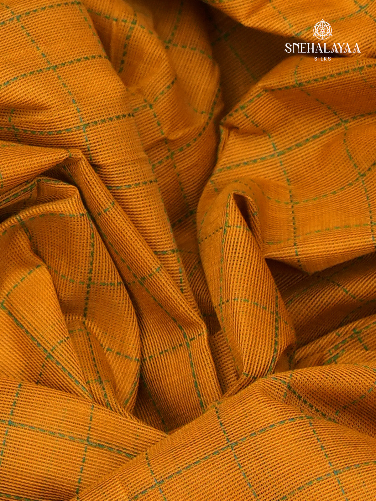 Mustard Yellow Kanchi Cotton Saree