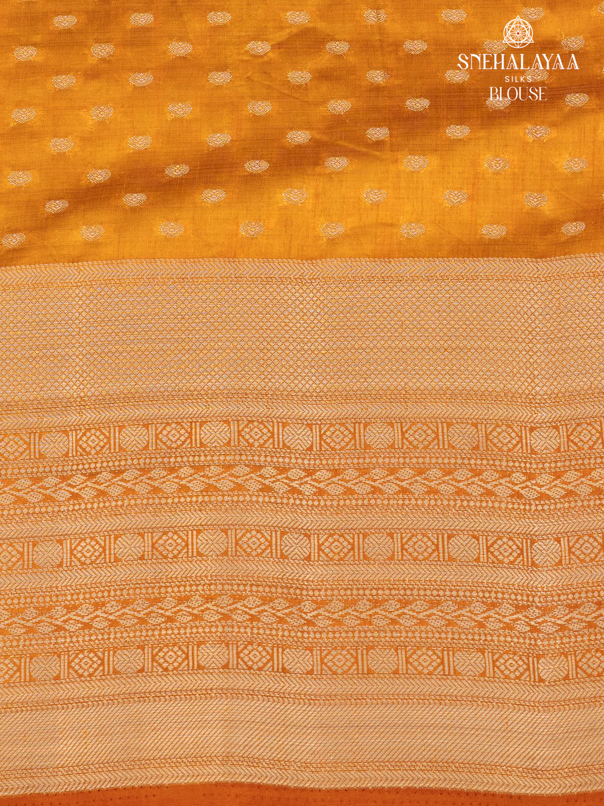 Golden Yellow Raw Silk Saree