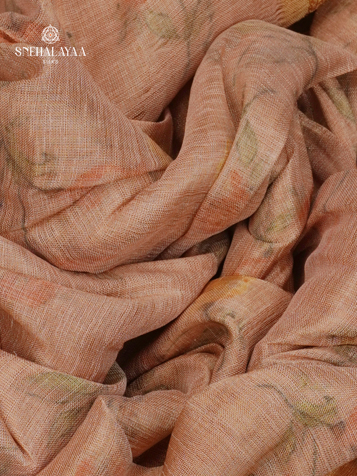 Peach Linen Tissue Saree