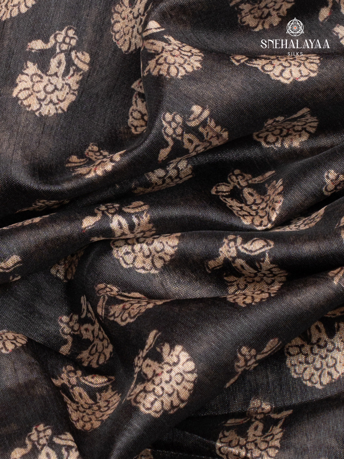 Black Munga Tussar Saree