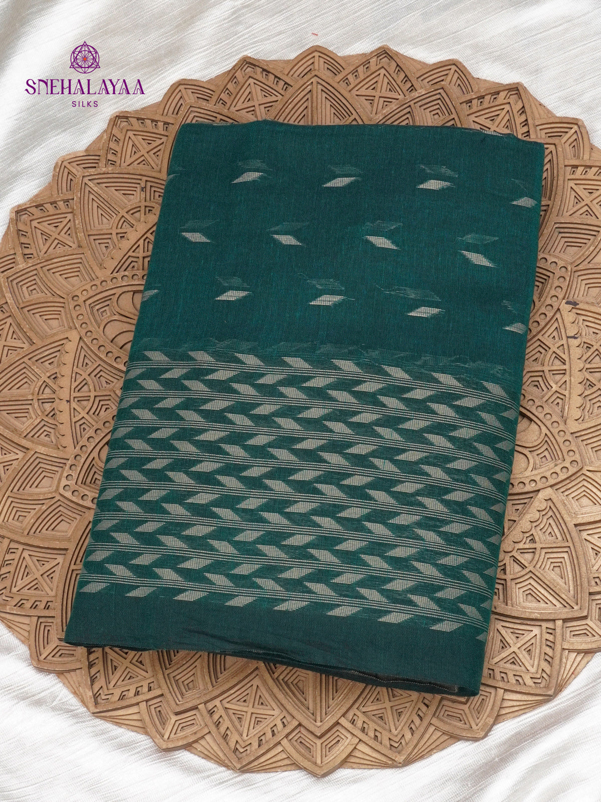 Peacock Green Sambalpuri Cotton Saree