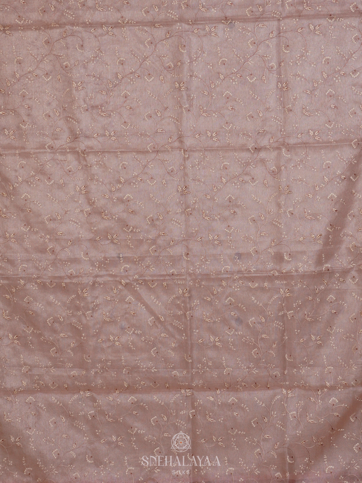 Pink Kota Tissue Embroidery Saree