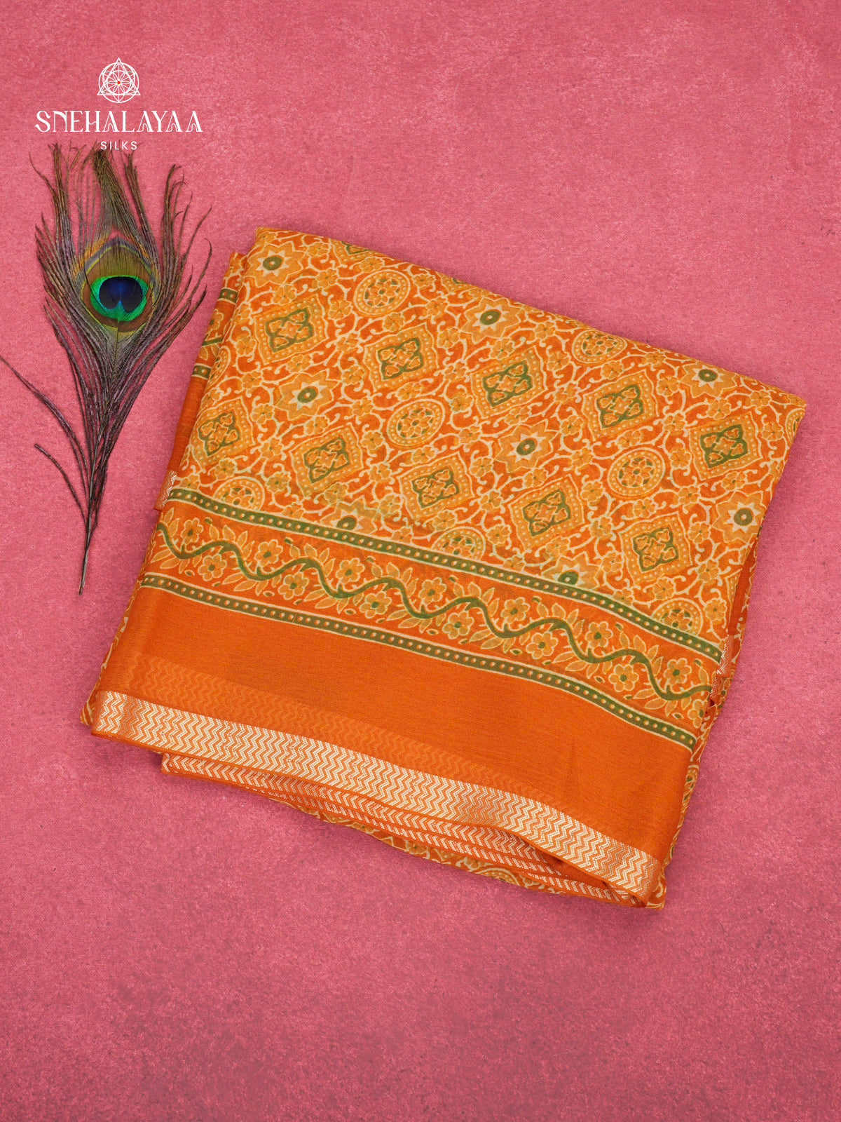 Mustard Yellow Chiffon Saree