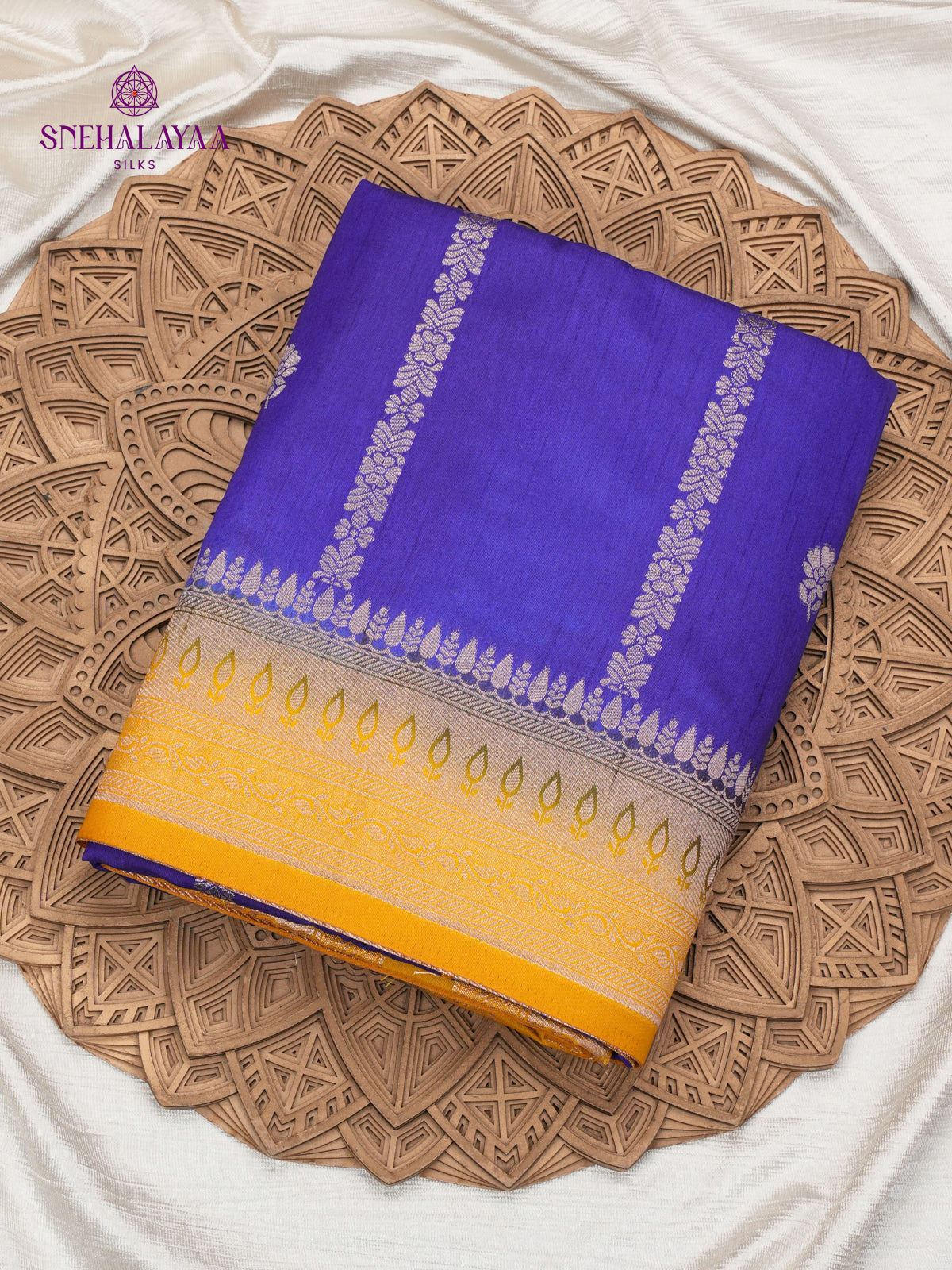 Royal Blue Banaras Dola Silk Saree