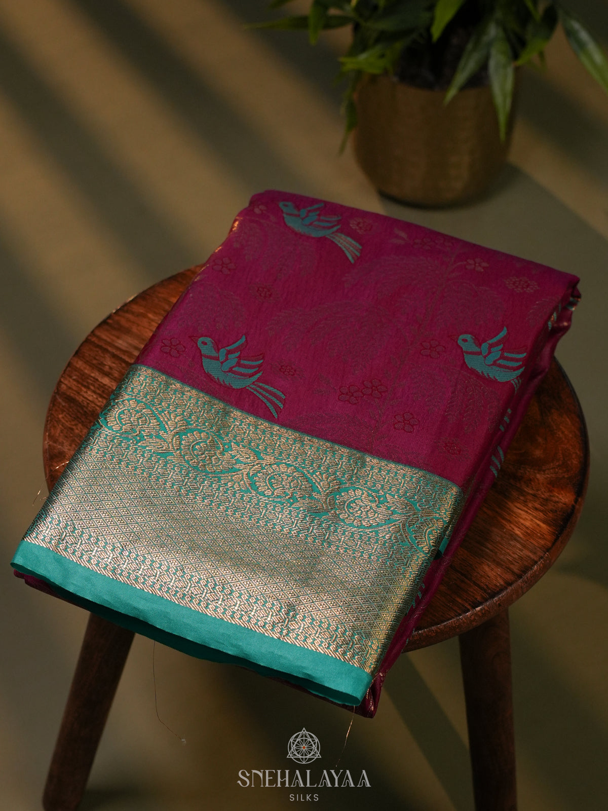 Magenta Pink Art Silk Saree