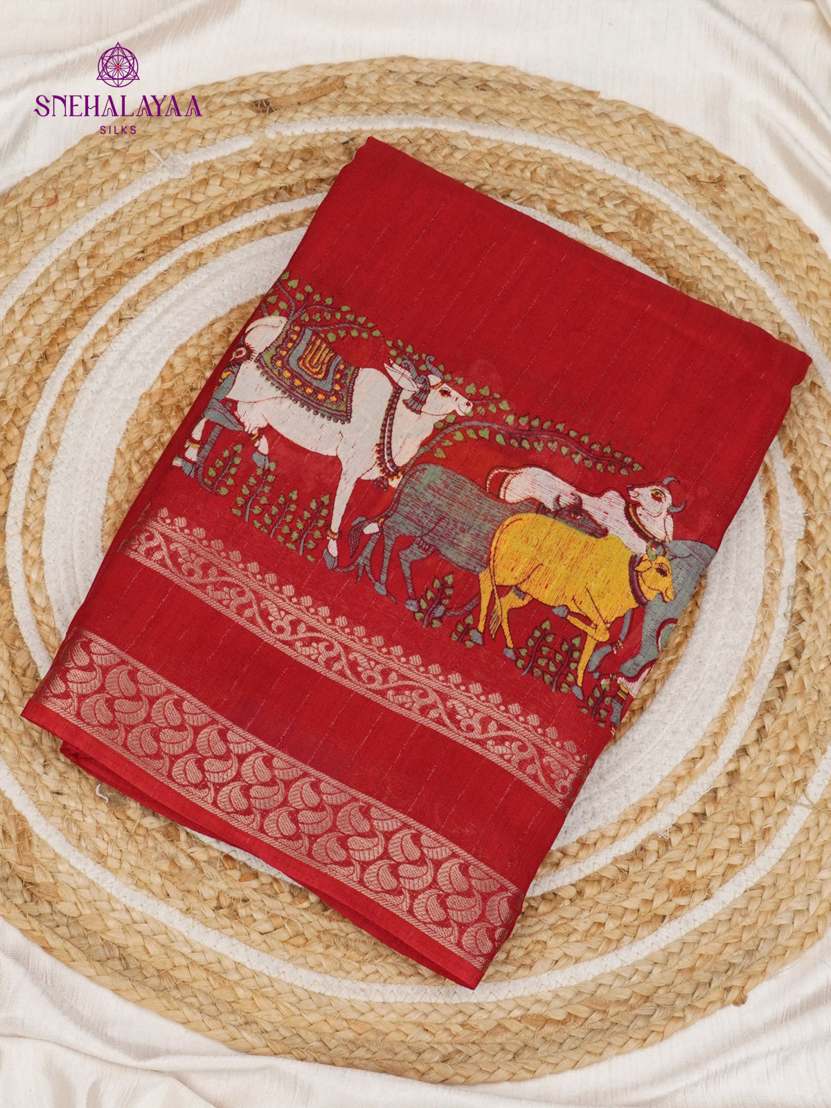 Red Dola Silk Saree