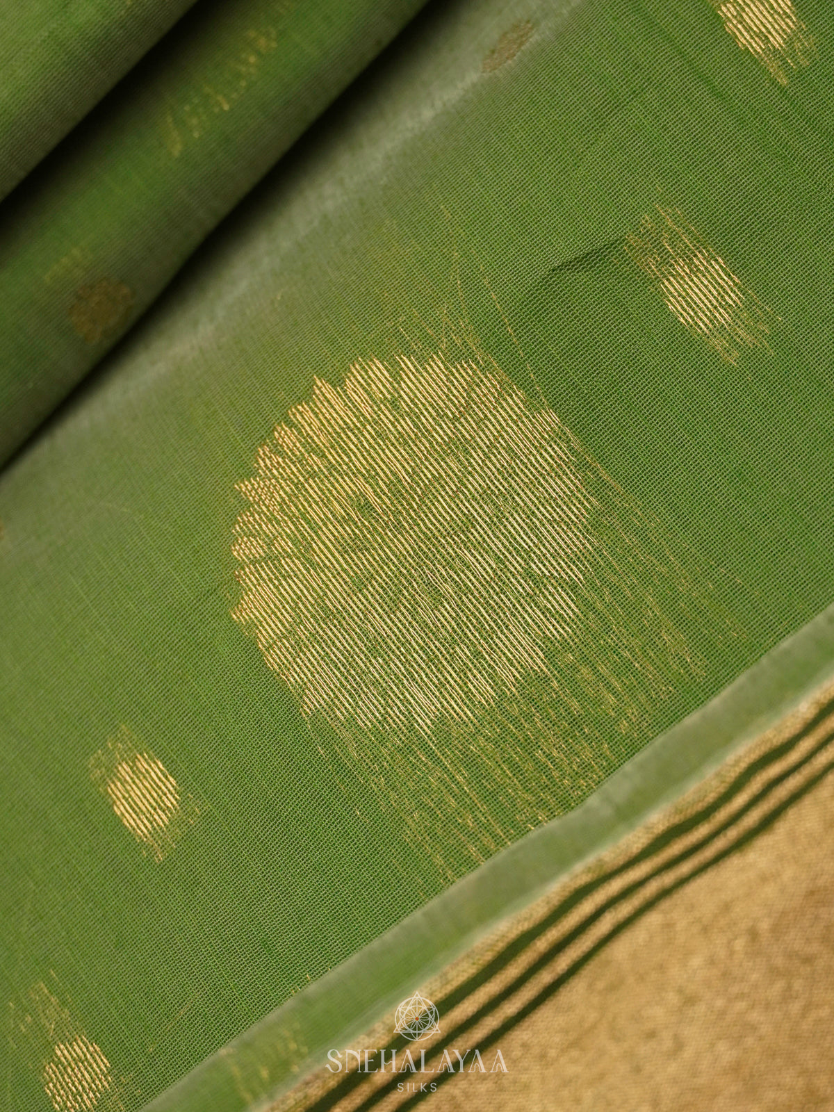 Olive Green Kanchi Silk Cotton Saree