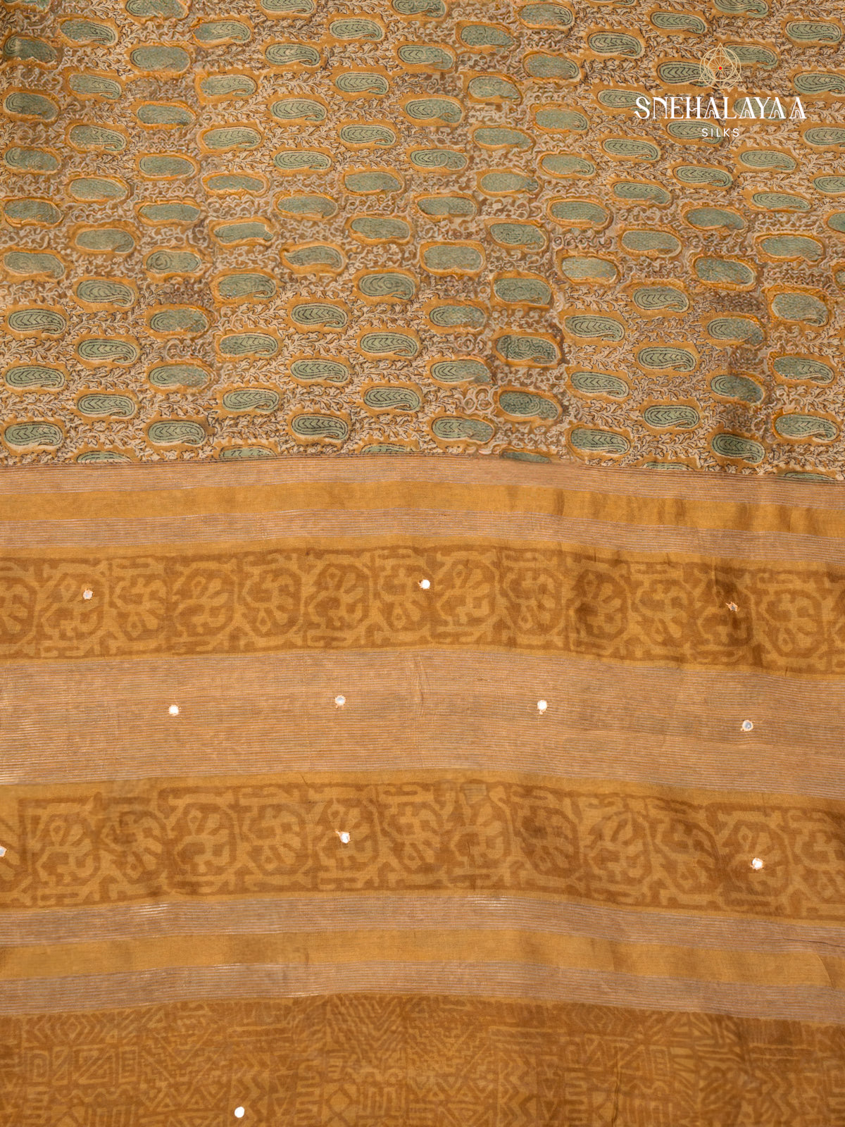 Mustard Yellow Chanderi Saree