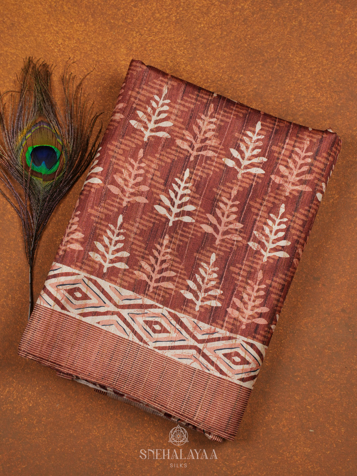Brown Tussar Saree