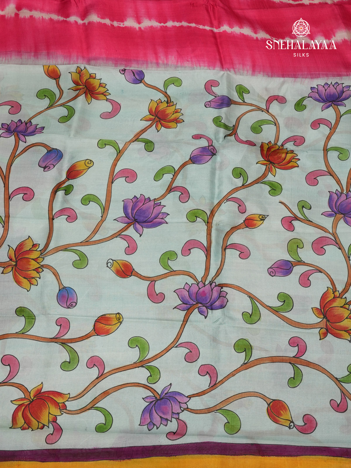 Red Tussar Silk Saree