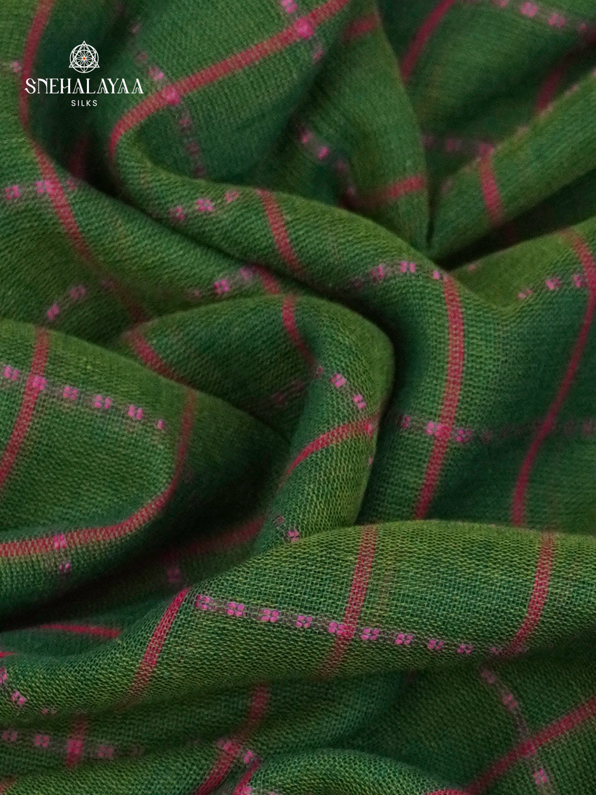 Emerald Green Sambalpuri Cotton Saree