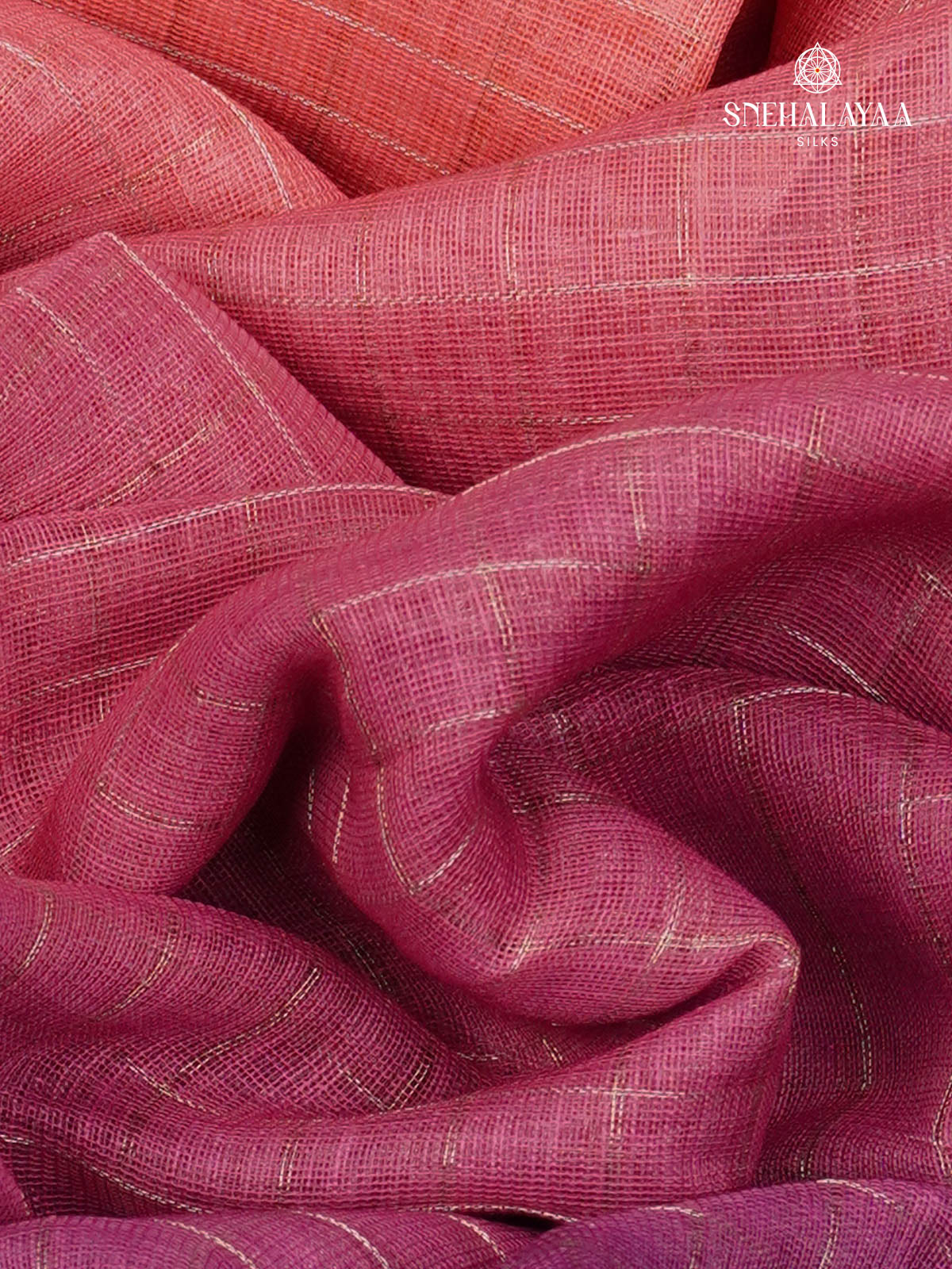 Pink Linen Saree