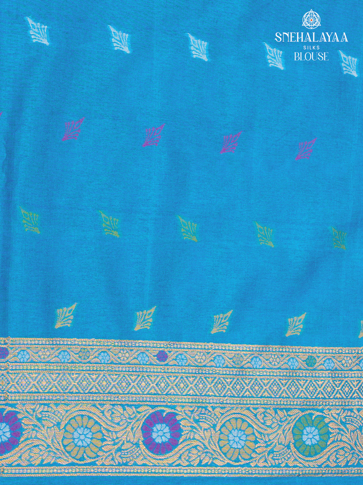 Royal Blue Ikat Silk Saree