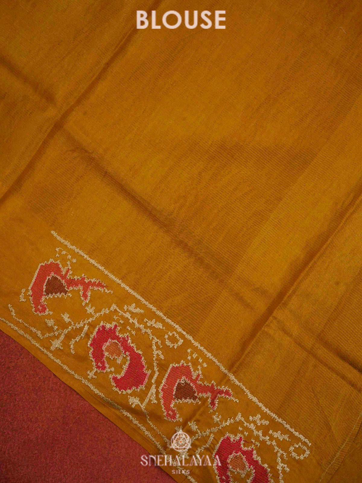 Mango Yellow Tussar Embroidery Saree