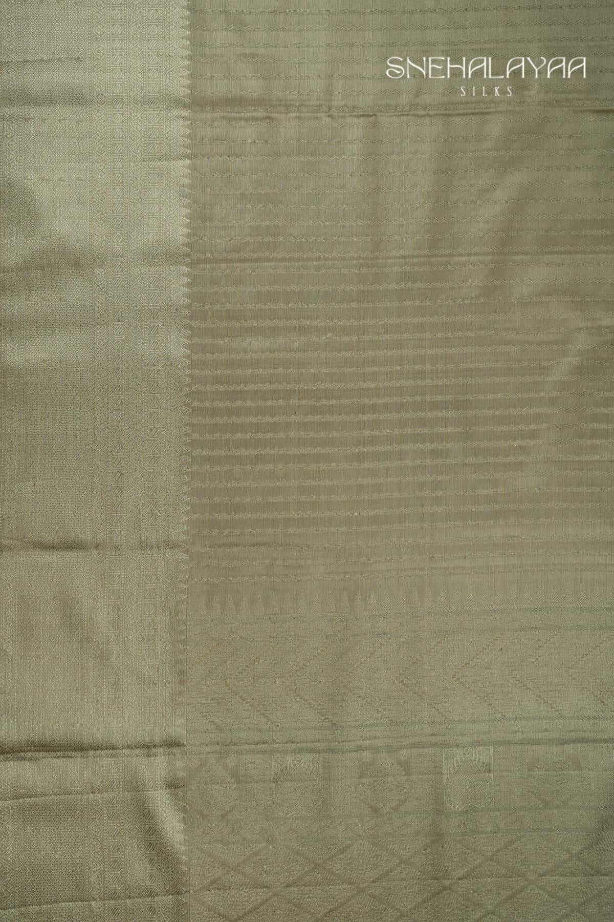 Beige Kancheevaram Tissue Silk Saree