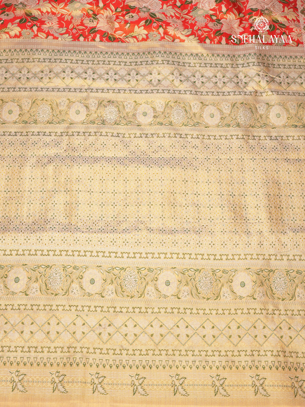 Red Kanjviaram Tissue Silk Saree