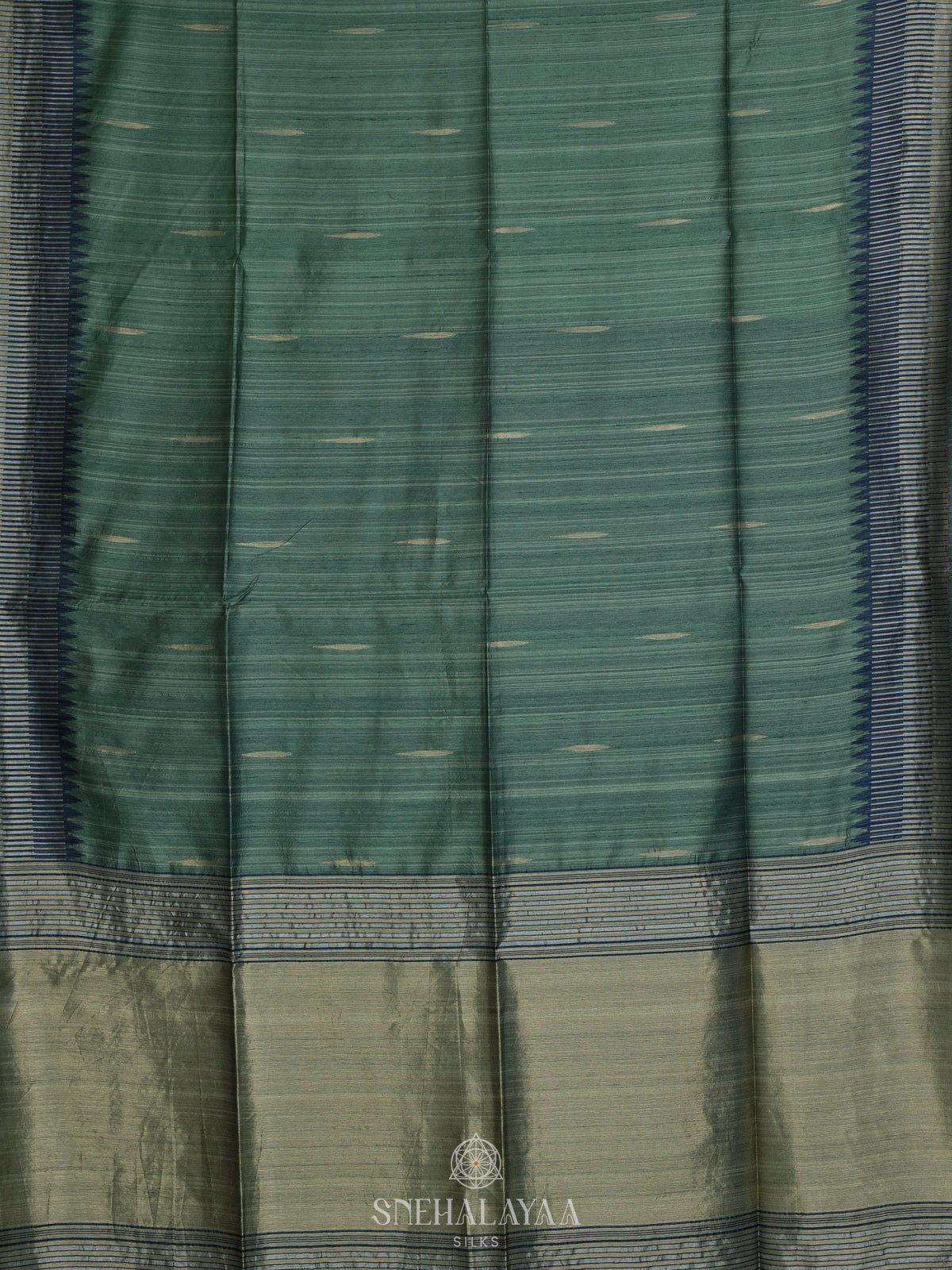 Teal Munga Tussar Saree