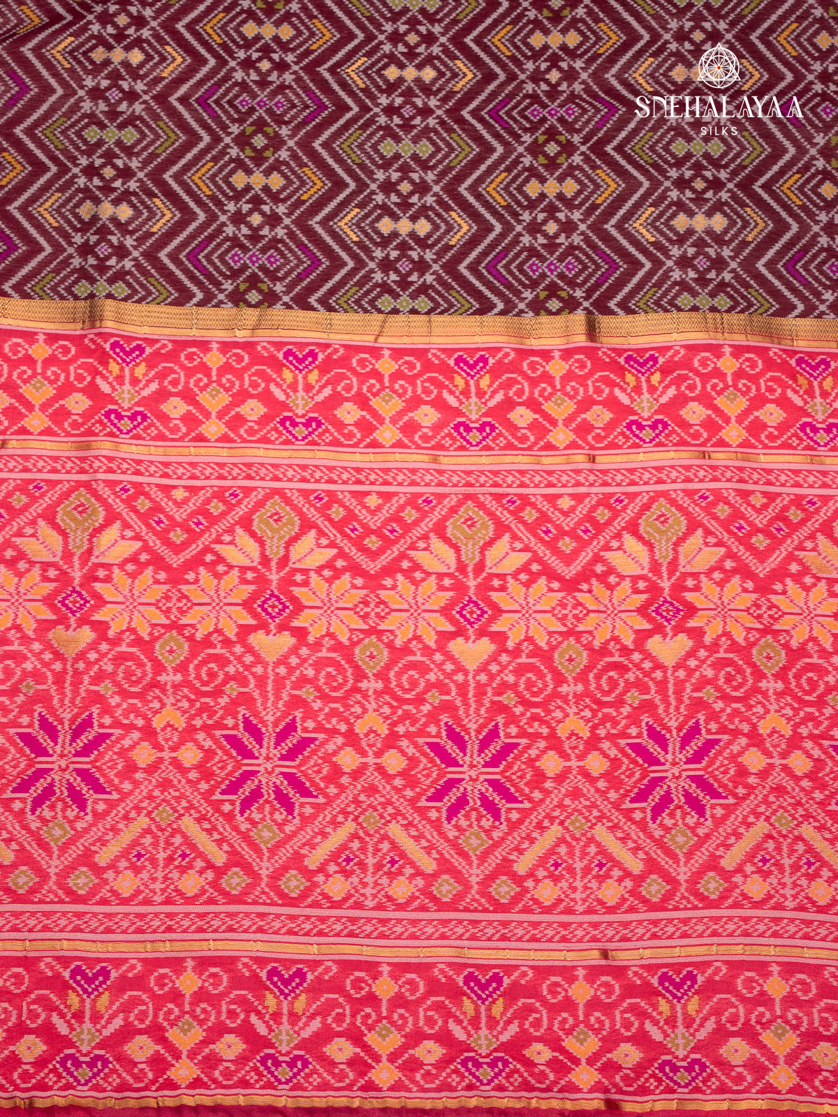 Purple Ikat silk Saree