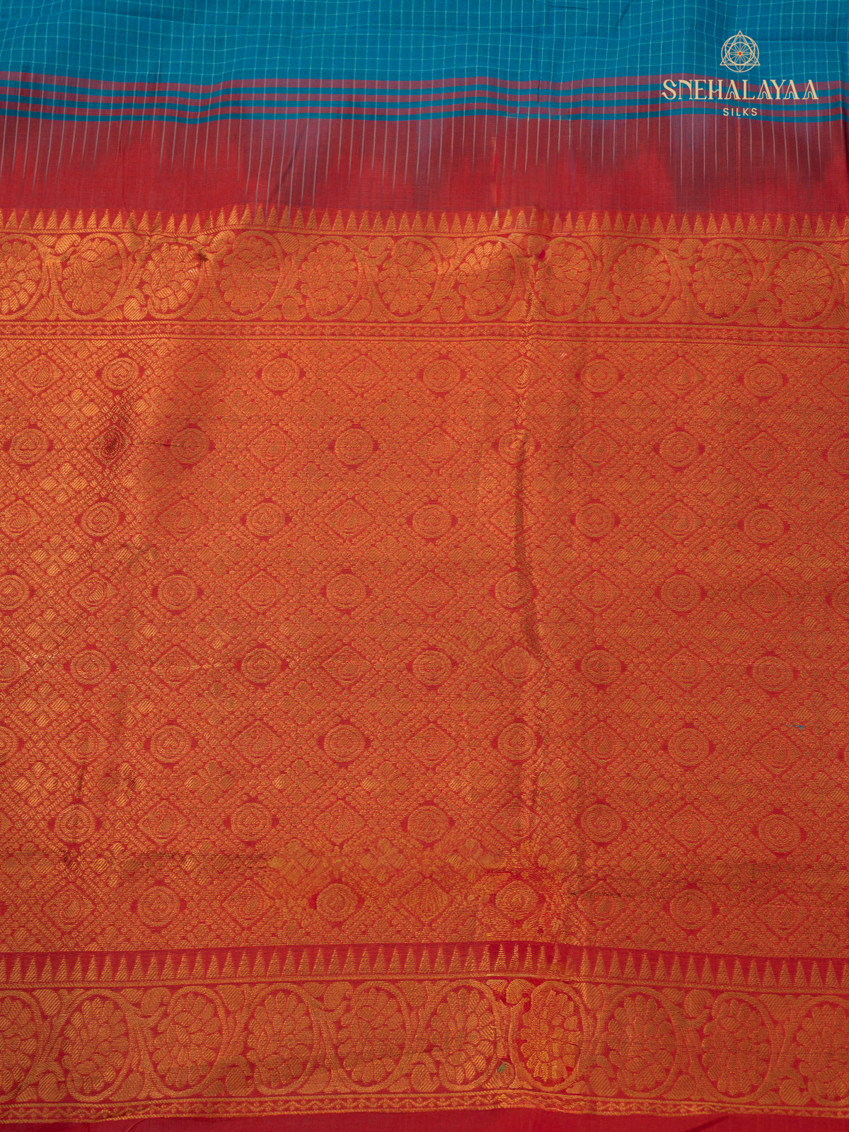 Blue Gadwal Cotton Saree