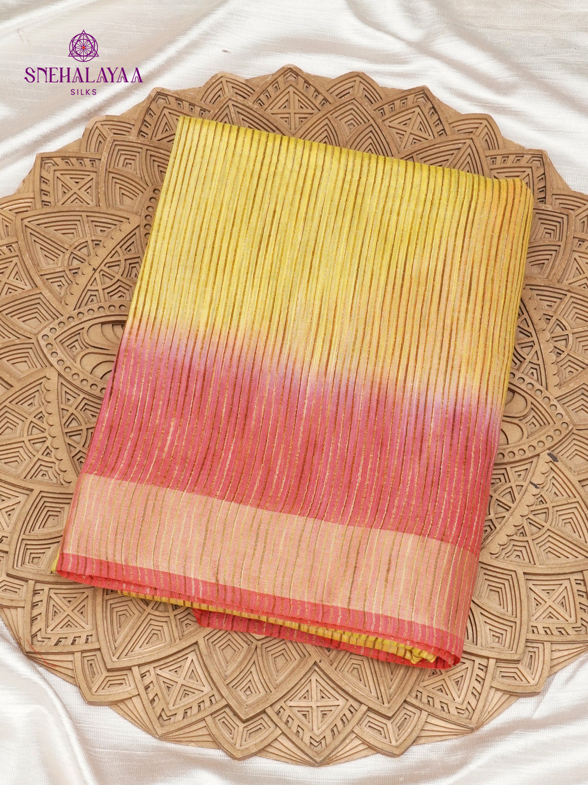 Yellow Bamboo Silk Saree
