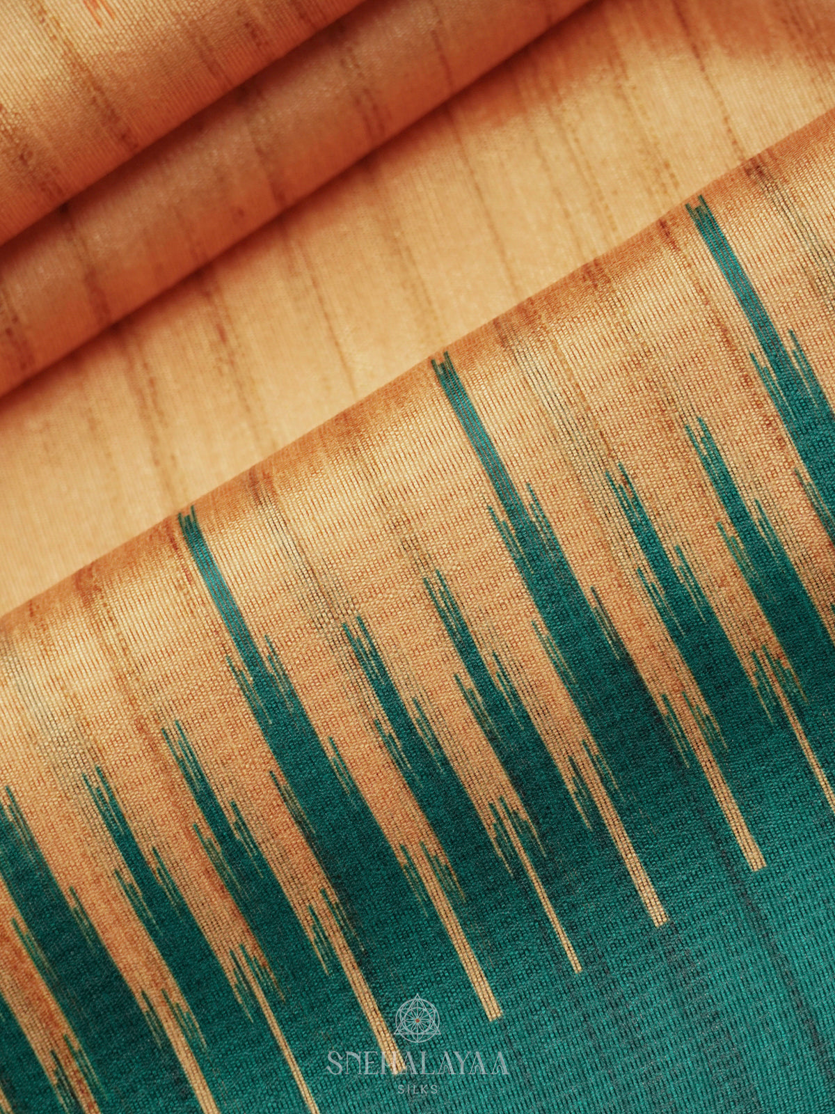 Sunset Orange Tussar Saree