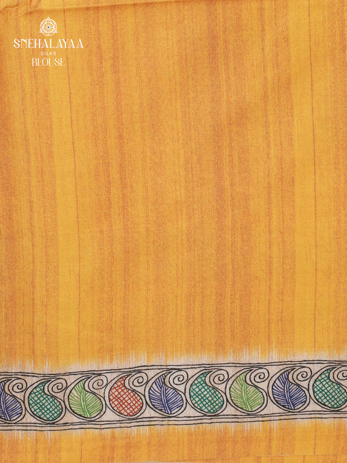 Yellow Madhubani Printed Saree