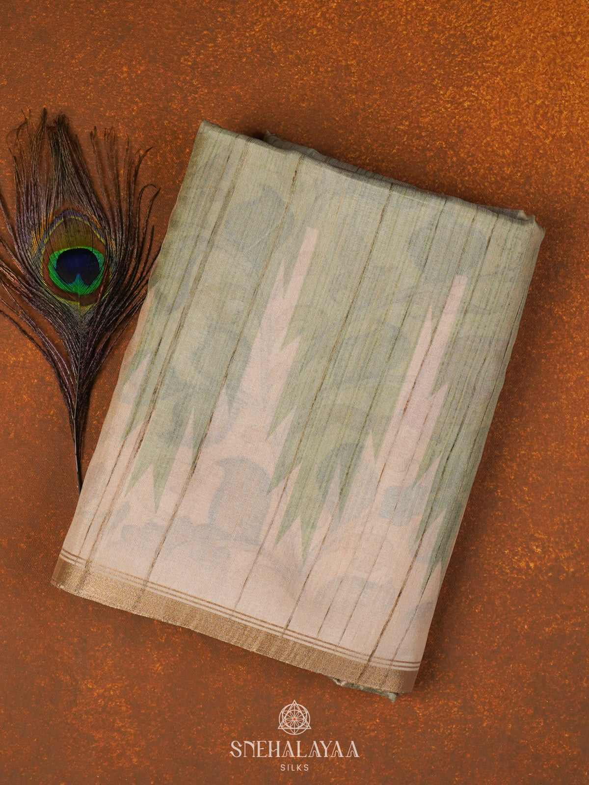 Pale Green Tussar Saree