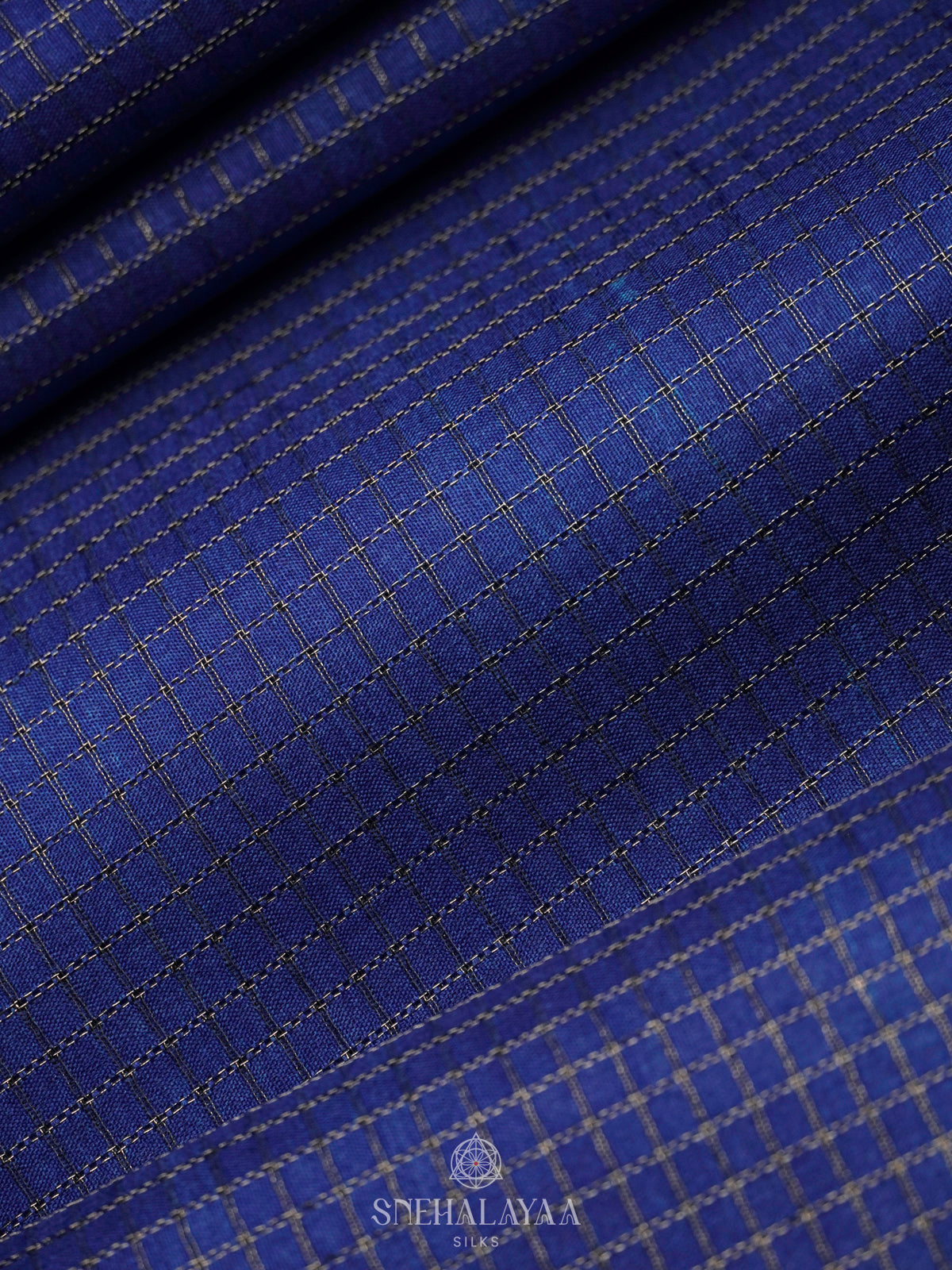 Navy Blue Tussar Saree